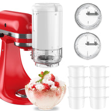 Load image into Gallery viewer, Shaved Ice Attachment for KitchenAid Stand Mixers with 8 Ice Molds, Ice Shaver Attachment, Snow Cone Attachment/Maker with Coarse and Fine Blades