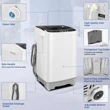 Load image into Gallery viewer, Nictemaw Portable Washing Machine, 20Lbs Capacity Full-Automatic Portable Washer, 2.8Cu.ft Washer and Dryer Combo with Drain Pump, 10 Programs & 8 Water Levels for Apartment, Dorms, RV