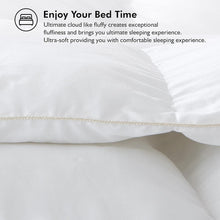 Load image into Gallery viewer, Luxurious Oversized Super King 120" x 120" Size Goose Down Fiber Waterfowl Feather Fiber Comforter Duvet, 100% Egyptian Cotton Cover, 90 oz. Fill Weight, Baffle Box Design, White Solid