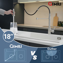 Load image into Gallery viewer, GIMILI Kitchen Faucet with Pull Down Sprayer High Arc Single Handle Spring Kitchen Sink Faucet Brushed Nickel Modern Stainless Steel Kitchen Faucets