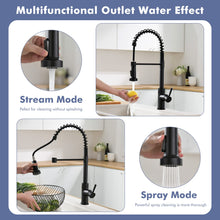 Load image into Gallery viewer, GIMILI Matte Black Touchless Kitchen Faucet Motion Sensor Activated Smart Hands Free Kitchen Faucets with Pull Down Sprayer Single Handle Spring Kitchen Sink Faucet
