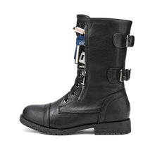 Load image into Gallery viewer, DREAM PAIRS Women's Terran Black Mid Calf Built-in Wallet Pocket Lace up Military Combat Boots Utilitarian - 7 M US