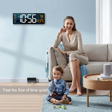 Load image into Gallery viewer, Digital Wall Clock Large Display, 16.2 Inch , LED Digital Clock with Remote Control for Living Room Decor, Automatic Brightness Dimmer with Date Week Temperature (Orange)