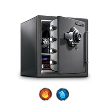 Load image into Gallery viewer, SentrySafe Medium Gray Fireproof Safe and Waterproof Safe Box with Dial Combination, Home Safe for Money, Documents, or other Valuables, 1.23 Cubic Feet, SFW123DSB