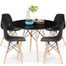 Load image into Gallery viewer, Best Choice Products 5-Piece Dining Set, Compact Mid-Century Modern Table & Chair Set for Home, Apartment w/ 4 Chairs, Plastic Seats, Wooden Legs, Metal Frame - Black/Oak