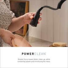 Load image into Gallery viewer, Moen Essie Matte Black One-Handle High Arc Pre-Rinse Spring Pulldown Kitchen Faucet with Power Clean, 87814BL