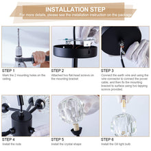 Load image into Gallery viewer, Weesalife Sputnik Chandeliers Modern Crystal Pendant Light Chandelier 9 Lights Mid Century Black Branches Chandeliers Ceiling Light Fixtures for Dining Room Bedroom Living Room G9 Bulbs