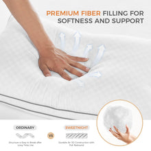 Load image into Gallery viewer, Sweetnight Bed Pillows Queen Size Set of 2, Fluffy Luxury Hotel Pillows Collection Gusseted for Neck and Shoulder, Side Back Stomach Sleeper Pillow, Cozy Night 18"X28"
