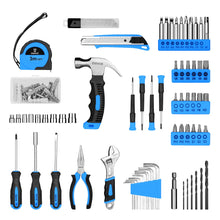 Load image into Gallery viewer, DEKOPRO Drill Set: Tool Set with 8V Blue Cordless Drill, Home Tool Kit with Drill, Hand Tool Kits for Women 126 Piece