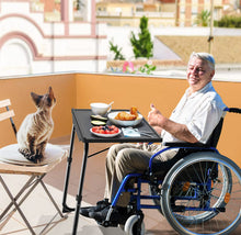 Load image into Gallery viewer, Adjustable TV Tray Table - TV Dinner Tray on Bed & Sofa, Comfortable Folding Table with 6 Height & 3 Tilt Angle Adjustments (Black)