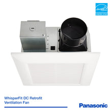 Load image into Gallery viewer, Panasonic FV-0511VF1 WhisperFit DC Fan 50-80-110 CFM Retrofit Bathroom Exhaust Fan - Quiet Energy Star-Certified Energy-Saving Bathroom Ceiling Fan