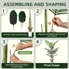 Load image into Gallery viewer, Artificial Palm Tree Indoor 5ft with with Realistic Leaves and Adjustable Branches and 12 Trunks, Faux Plants Indoor Tall - Ideal for Home Decor in Living Rooms, Offices, and Bedrooms