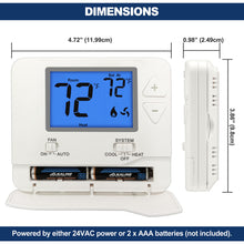 Load image into Gallery viewer, ELECTECK Non-Programmable Digital Thermostat for Home, up to 1 Heat/1 Cool with Large LCD Display, Compatible with Single Stage Electrical and Gas/Oil System, White