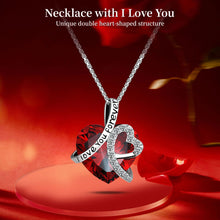 Load image into Gallery viewer, Lebana Preserved Red Real Rose with Heart Necklace -Eternal Flowers Rose Birthday Gifts for Women Wife Mom Girlfriend Grandma Gifts Idea on Christmas Valentines Mothers Day for Her-Red