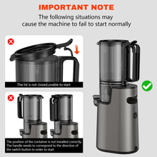 Load image into Gallery viewer, Cold Press Juicer, Masticating Juicer with 5.4" Wide Feed Chute, 350w Slow Juicer Machines Fit Whole Vegetables and Fruits,Juice Extractor Machine with High Juice Yield, Easy to Clean(Black)
