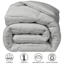 Load image into Gallery viewer, COHOME Premium 2100 Series All Season King Size Comforter - Winter Warm Down Alternative Comforter - Quilted Duvet Insert with Corner Tabs - Luxury Soft Hotel Comforter - Reversible - Light Grey