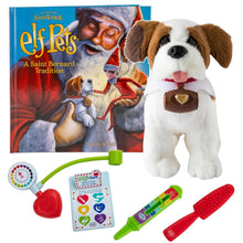Load image into Gallery viewer, The Elf on the Shelf Elf Pets St Bernard Plush Dog, Official Adoption Certificate, Story Book, and Cheer Checkup Play Vet Set (Multi-Item Gift Set)