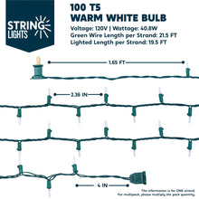 Load image into Gallery viewer, Joiedomi Clear Christmas Lights Outdoor,300(3x100) Count Christmas Tree Lights,64.5FT Warm White String Lights with Green Wire,Xmas Decorations for Indoor Party House Garden Yard Home