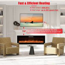 Load image into Gallery viewer, Tangkula 50 Inches Electric Fireplace Insert, Reccessed and Wall Mounted 5,000 BTU Electric Fire Place,with 2 Heat Settings, 0.5-12H Timer, Dual Control, 9 Flame Colors & 5 Flame Brightness