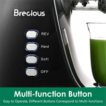 Load image into Gallery viewer, Slow Masticating Juicer,Brecious Cold Press Juicer with 2 Speed Modes & Quiet Motor,Juicer Machines Vegetable and Fruit with Reverse Function,Celery Juicer,BPA-Free,Easy to Clean (Black)