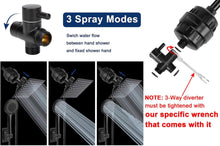 Load image into Gallery viewer, NearMoon Filtered Rain Shower Head, High Pressure 8″Square, and 5 settings Handheld Shower Filter Combo with Self-adhesive Holder/1.5M Hose -1 Replaceable Filter Cartridge (Matte Black)