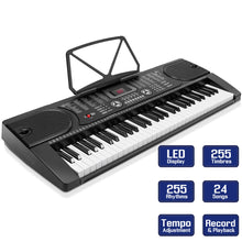 Load image into Gallery viewer, 61-Key Electronic Music Keyboard Piano with Stand, Headphones, Stool & Microphone