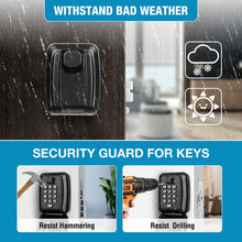 Load image into Gallery viewer, BKNOOU Key Lock Box Wall Mount with Code, Key Lock Box for Outside, Waterproof Key Safe Extra Large Lockbox for Keys Outdoor, 12-Digit Combination Key Storage Box Spare Key Hider for Home Garage