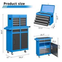 Load image into Gallery viewer, AirWire Tool Chest, 5-Drawer Rolling Tool Storage Cabinet with Detachable Top Tool Box, Enhanced Packaging, Metal Tool Cart for Garage Workshop, Blue