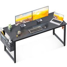 Load image into Gallery viewer, ODK Computer Desk Large Office Desk, 55 Inch Gaming Desk with Storage, Modern PC Desk Work Table with Headphone Hook for Home Office, Black