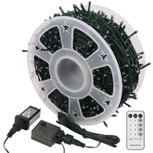 Load image into Gallery viewer, WATERGLIDE 1000 LED Christmas String Lights, 328 FT Green Wire LED Decorative Fairy Lights with Remote & 8 Modes, Waterproof for Outdoor Xmas Holiday Party Garden Wedding Home Decor, Cool White