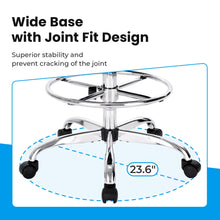 Load image into Gallery viewer, SUPERJARE Drafting Chair with Back, Adjustable Foot Rest Rolling Stool, Multi-Purpose Office Desk Chair, Thick Seat Cushion for Home Bar Kitchen Shop - Black