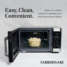 Load image into Gallery viewer, Farberware Countertop Microwave 1100 Watts, 1.6 cu ft - Smart Sensor Microwave Oven With LED Lighting and Child Lock - Perfect for Apartments and Dorms - Easy Clean - Stainless Steel