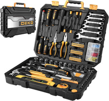 Load image into Gallery viewer, DEKOPRO 208 Piece Tool Set,General Household Hand Tool Kit, Auto Repair Tool Box with Plastic Toolbox Storage Case