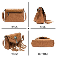 Load image into Gallery viewer, LAVAWA Small Crossbody Bags for Women Crossbody Handbag Fringe Purse Tassel Shoulder Bag Turquoise Concho Wallet