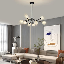 Load image into Gallery viewer, Weesalife Sputnik Chandeliers Modern Crystal Pendant Light Chandelier 9 Lights Mid Century Black Branches Chandeliers Ceiling Light Fixtures for Dining Room Bedroom Living Room G9 Bulbs