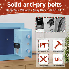 Load image into Gallery viewer, Goldenkey Small Safe Box for Money, Digital Safe Box with Keys&Code for Cash and Coin, Mini Safe for Kids Personal Items for Home, 6.69"D x 9.05"W x 6.69"H, 0.236 Cu.Ft.