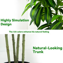 Load image into Gallery viewer, Artificial Dracaena Tree Artificial Silk Tree Faux Tree with White Tall Planter Fake Tropical Yucca Floor Plant (1, White Tall Planter, 5 FT)