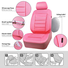 Load image into Gallery viewer, CAR PASS Pink Leather Seat Covers Full Set Universal Water Resistant 3D Foam Back Support, Luxury Comfort Automotive 5 Seat Covers All Season Fit SUV,Sedan,Van, Airbag Compatible Elegance Pink