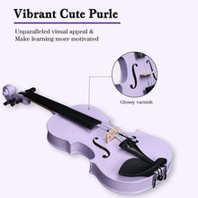 Load image into Gallery viewer, ADM Acoustic Violin for Kids Beginners,1/4 Size Acoustic Violin Fiddle for Teens Students Violin Starter Kit with Hard Case, Rosin, Shoulder Rest, Bow, Violin Music Stand and Strings,Purple