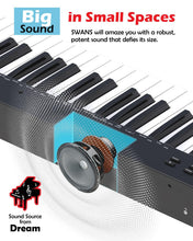 Load image into Gallery viewer, NikoMaku Piano Keyboard 88 Keys Semi-weighted Compact Portable Digital Piano Set for Beginners with Stand, Carrying Case, Sustain Pedal, Headphones, SWAN-S Black