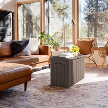 Load image into Gallery viewer, JUMMICO 31 Gallon Resin Deck Box Waterproof Indoor Outdoor Storage Boxes for Patio Furniture Cushions and Garden Tools (Brown)