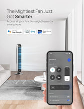 Load image into Gallery viewer, Dreo Tower Fan for Bedroom, 42 Inch 120° Oscillating Fan, 25dB Quiet DC Motor, 27ft/s Velocity Bladeless Standing Fan with 12 Speeds, 4 Modes, 12H Timer Cooling Fans for Home, Living Room, Pilot Max S