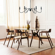 Load image into Gallery viewer, Black Chandelier,6-Light Rustic Industrial Iron Chandeliers for Dining Room Lighting Fixtures Hanging,Candle Hanging Hallway, Living Room, Foyer, Bedroom, Office, Bar,Island Lights