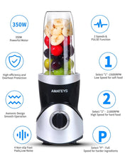 Load image into Gallery viewer, Amateys Personal Blender for Shakes and Smoothies,Professional Kitchen Blender with Blending & Grinding Blades, Portable Coffee Grinder with 24/10 OZ Travel Bottles, Adjustable Speeds Juice Blender