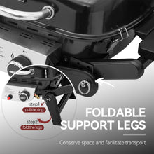 Load image into Gallery viewer, Royal Gourmet GT2005 2-Burner Portable Propane Gas Grill with Foldable Side Tables & Foldable Support Legs, Tabletop Gas Grill with Warming Rack for for Outdoor Cooking & Grilling, Black