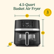Load image into Gallery viewer, Cuisinart Air Fryer, 4.5-Quart Basket Fryer with 4 Cooking Functions to Air Fry, Roast, Bake, and Keep Warm, 4 Airfryer Presets, Dishwasher-Safe Parts, AIR-160NAS, Stainless Steel & Black
