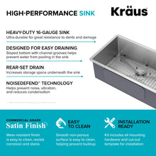 Load image into Gallery viewer, KRAUS Standart Pro 30 -inch Undermount Single Bowl 16 Gauge Stainless Steel Kitchen Sink, KHU100-30