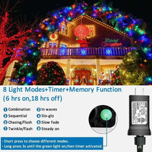 Load image into Gallery viewer, YEGUO Christmas Lights, 165ft 500 LED String Lights Multicolor, Clear Wire Twinkle Tree Lights Plug in for Indoor Outdoor