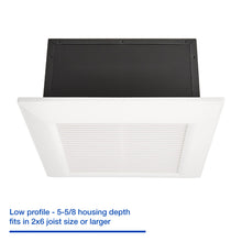 Load image into Gallery viewer, Panasonic FV-0511VF1 WhisperFit DC Fan 50-80-110 CFM Retrofit Bathroom Exhaust Fan - Quiet Energy Star-Certified Energy-Saving Bathroom Ceiling Fan