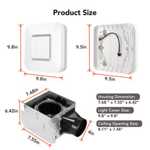 Load image into Gallery viewer, OREiN Bathroom Exhaust Fan with Light, 110 CFM 2.0 Sones, 27W Bathroom Fan with Light for Home, 1500lm LED Light 3000K/4000K/5000K Selectable & Nightlight, FCC/ETL Listed, Bathroom Fan Light Combo